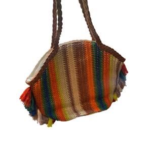 Shade & Shore Multi-Color Raffia Beach Bag